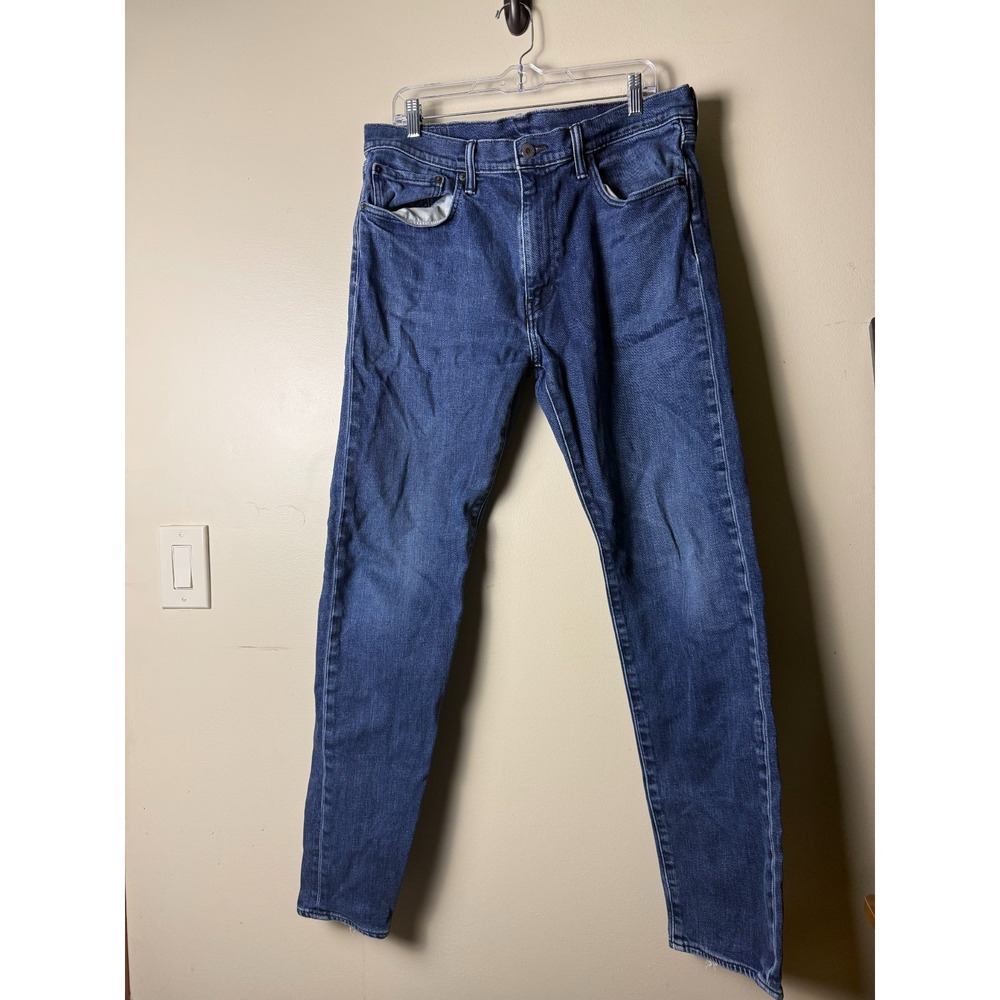 Levis‎ 502 Jeans Mens 36x34 Blue Medium Wash Tapered Regular Fit Stretch Denim